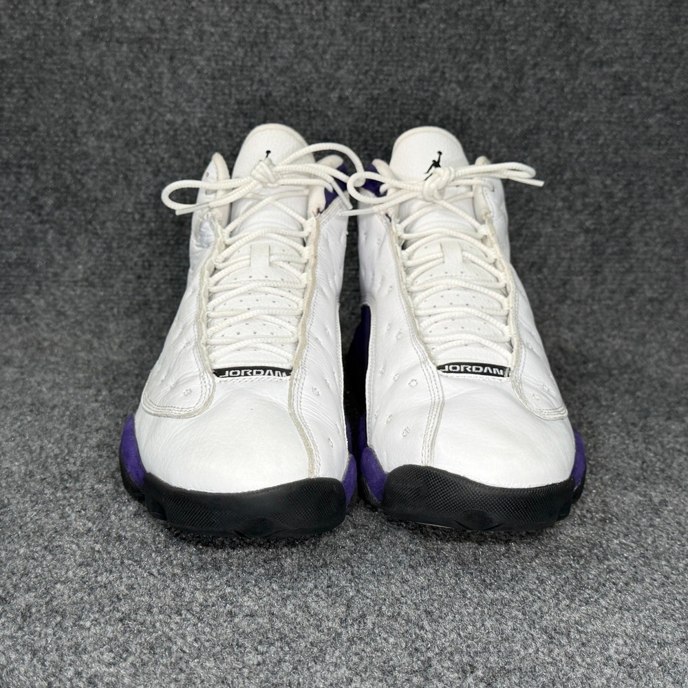 Jordan 13 Retro Shoes Men's 12 White Purple Lakers Athletic Hooping Sneakers - Picture 2 of 11